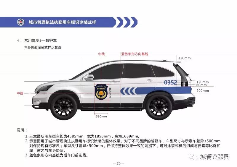 最新定了全国统一规范城管执法执勤用车标识涂装式样