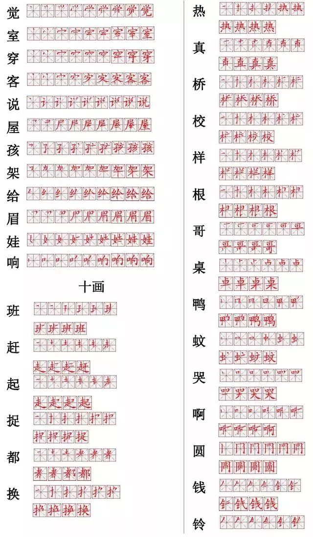 小学常用560个汉字笔画笔顺表,收藏练习(附偏旁部首