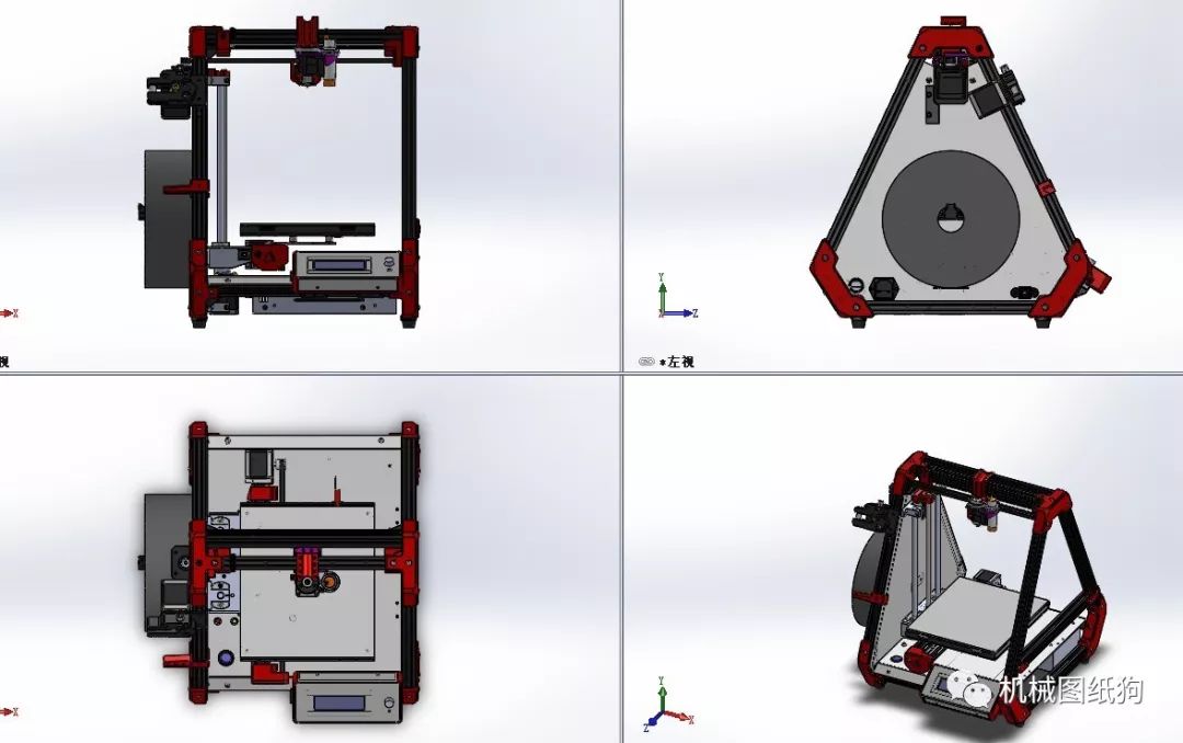 【工程机械】em1-light 3d打印机模型三维图纸 solidworks设计 附step
