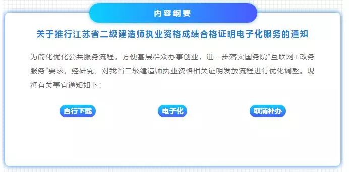 通知原文一,全面推行《江苏省二级建造师执业资格成绩合格证明(含增项