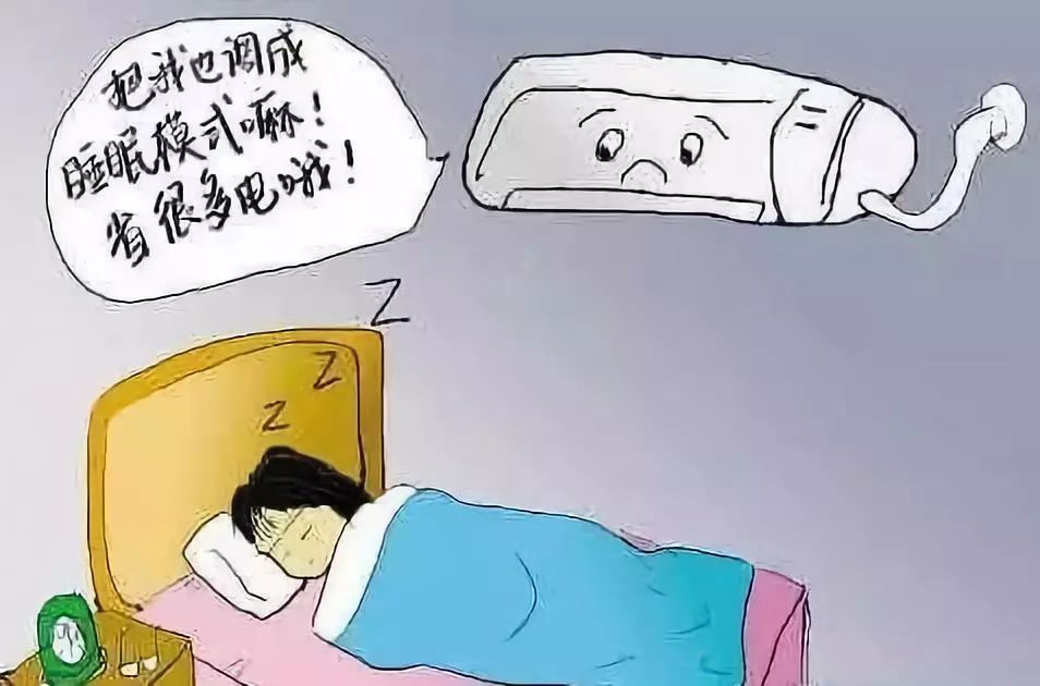 入睡前将空调设定为睡眠状态,空调的运行工作频率和风速都会明显降低