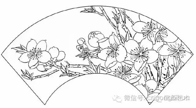 工笔桃花画法与线描画谱