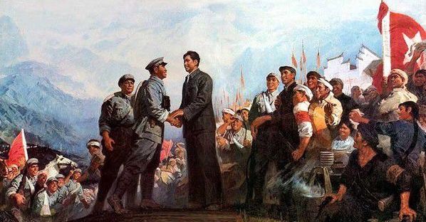 1928年4月,南昌起义军与秋收起义军部队在 井冈山会师,正式组建了中国