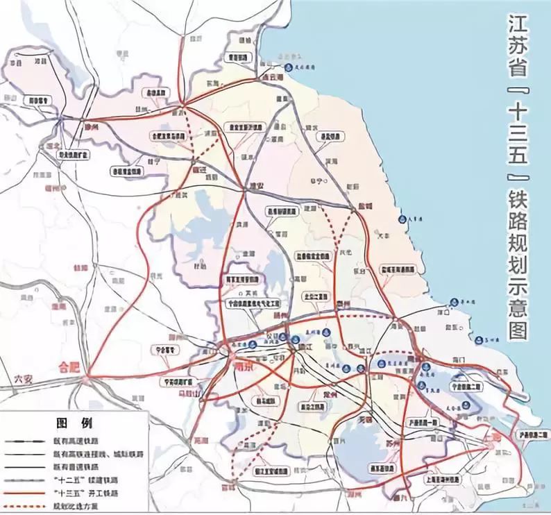 2020年江苏快速铁路将超过3000公里(附送:江苏铁路十三五规划图)