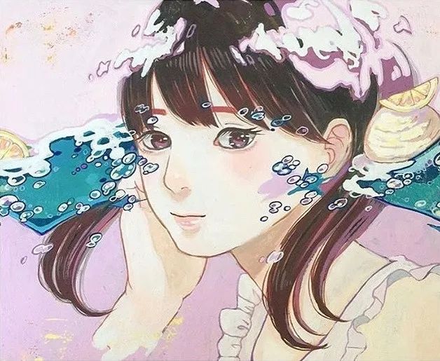 日本插画师 ayako yonemitsu (米満彩子) 她喜欢用丙烯颜料来画画