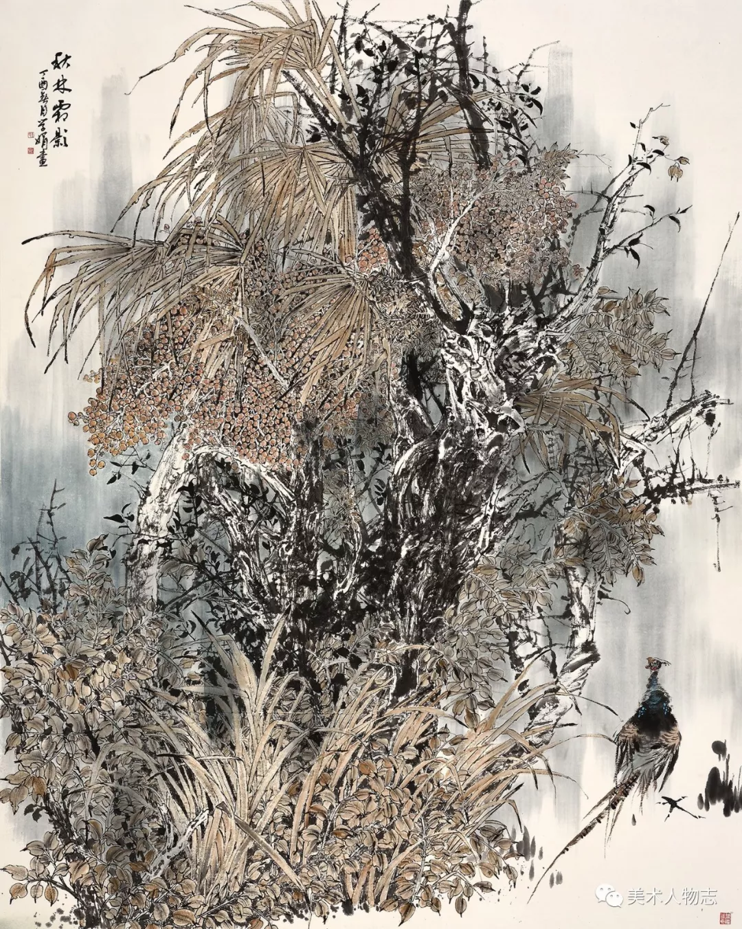 年作品《南国风情》入选同源首届中国画作品展《中国美协》140x240cm