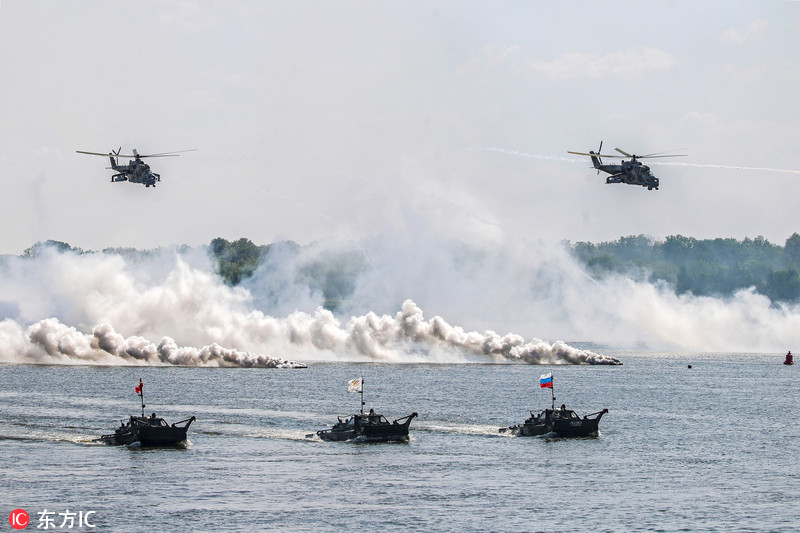 国际军事比赛-2018开阔水域项目:中国队获得