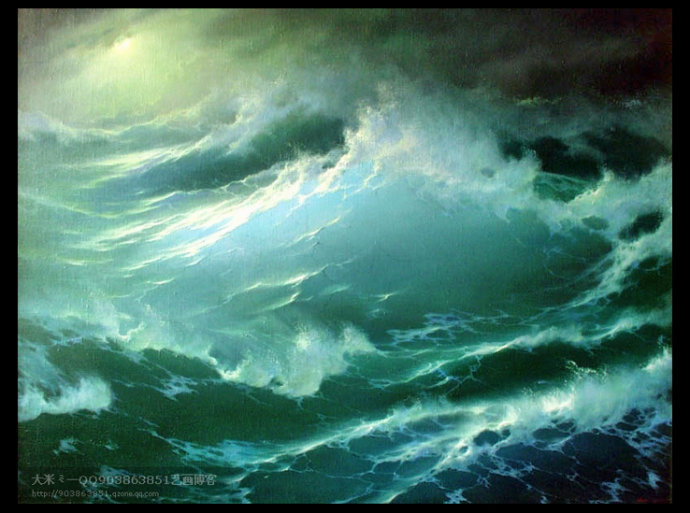 俄罗斯画家george dmitriev《大海~海浪》系列油画