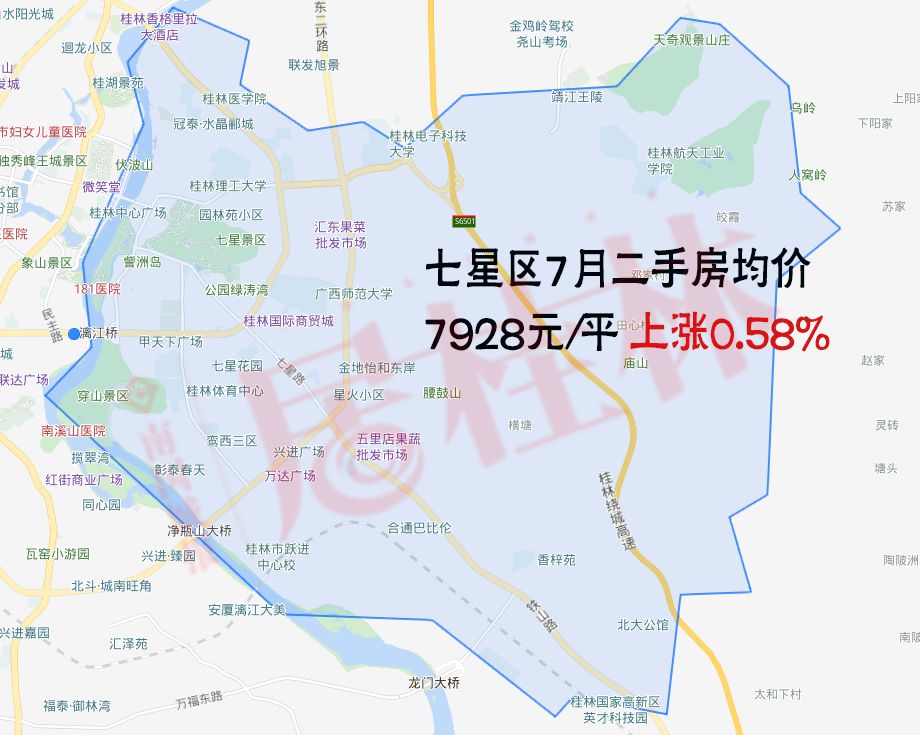 2  七星区一直是桂林楼市的傲娇区域,房价一直是桂林主城区火热的