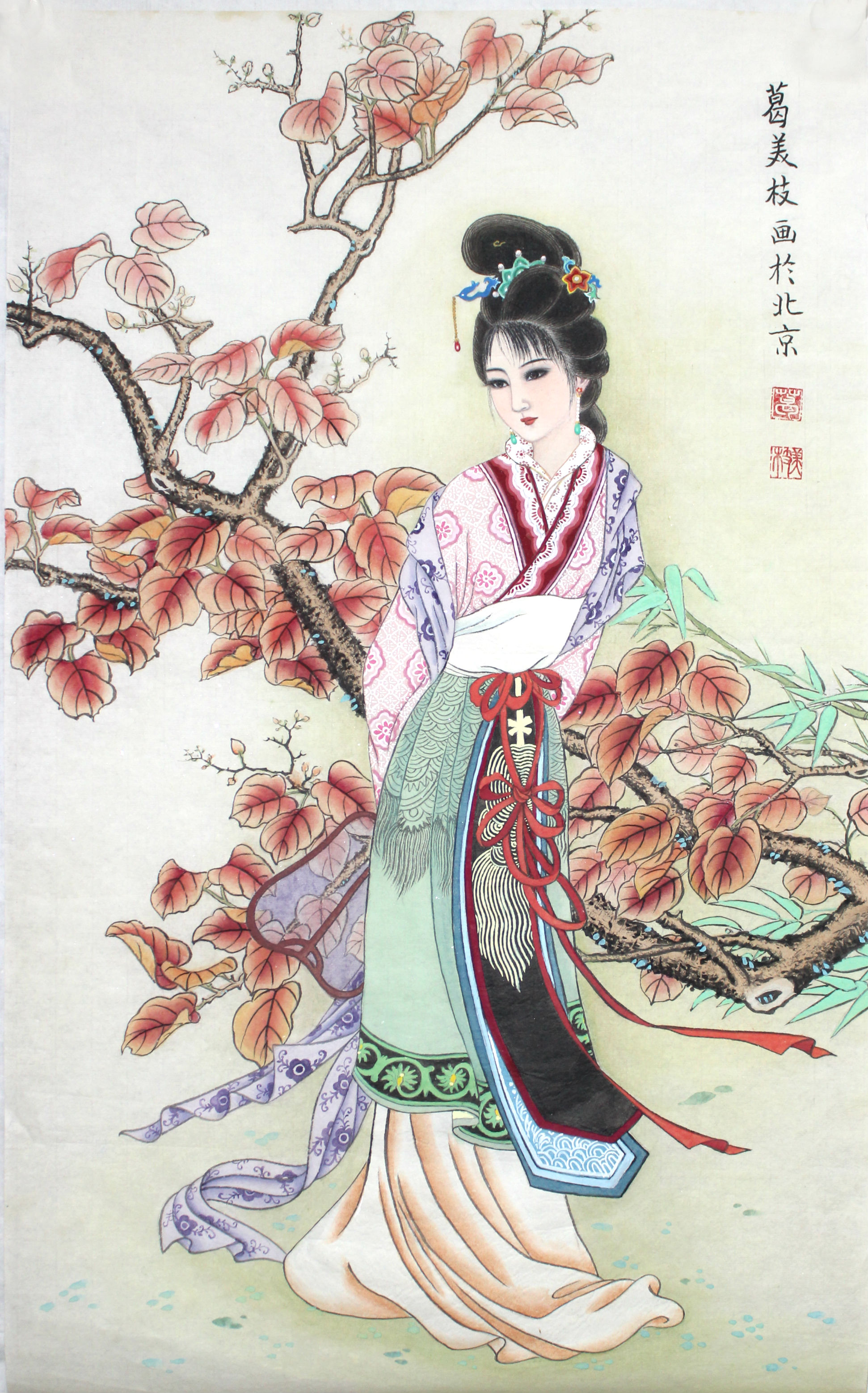 仕女图-45cm×70cm-中国画