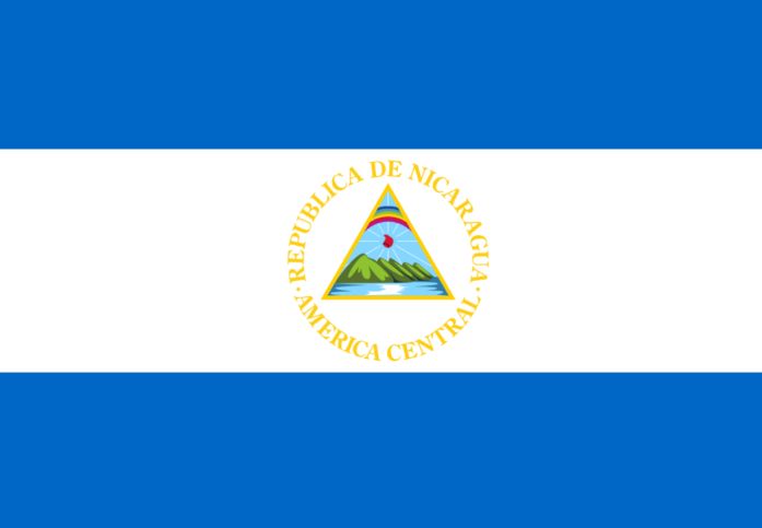 南美洲国家尼加拉瓜国旗