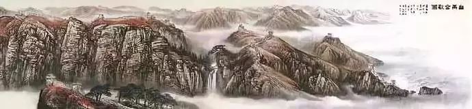 《幽燕金秋图》是央视出镜率 最高的一幅山水画作品, 山河气壮 广远