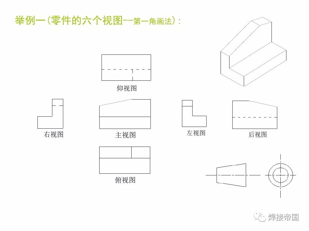 焊工学看图纸,图纸的第一角看法和第三角看法