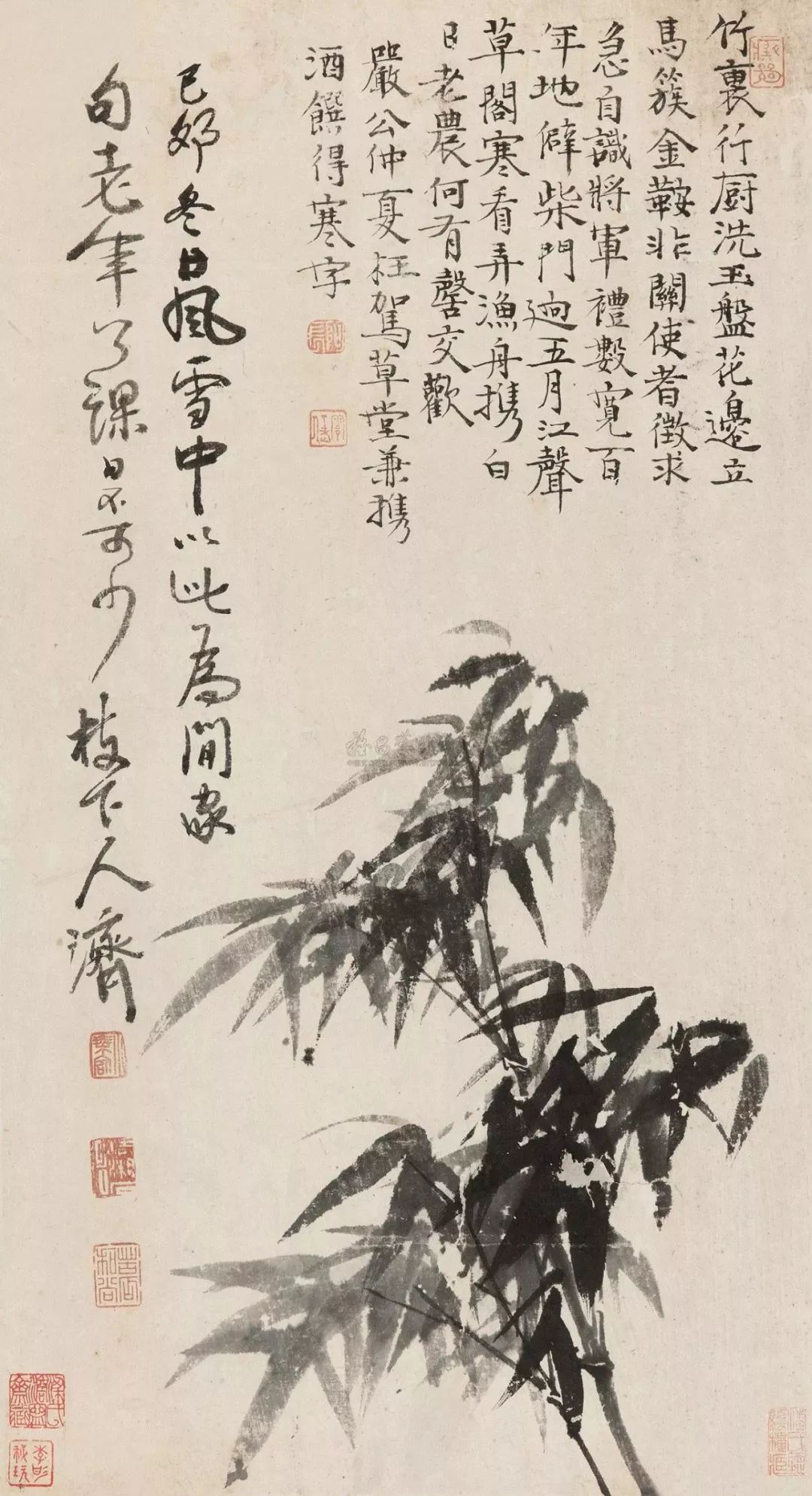 大师笔下的"风竹":遒劲洒脱,生机勃勃