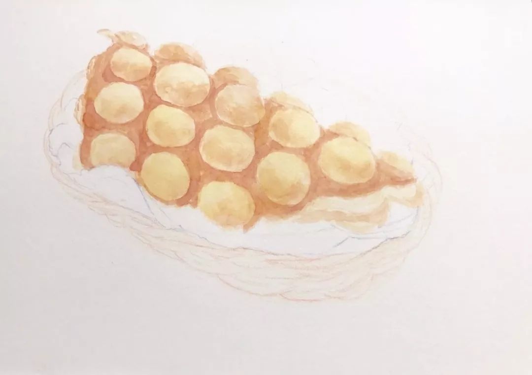 3分钟,教你学画一只酥脆香甜的鸡蛋仔!
