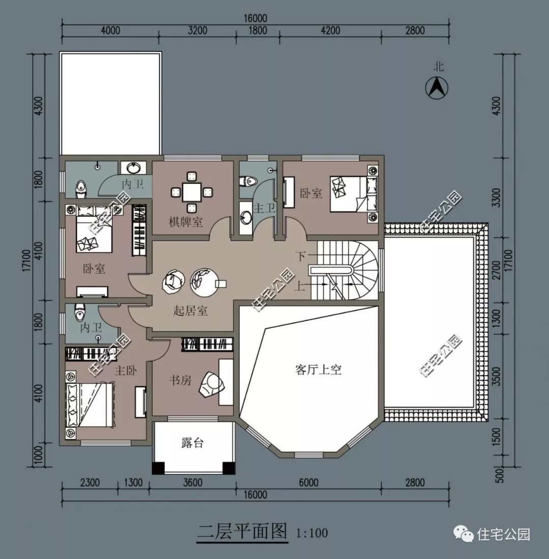 室内车库后院挑空客厅1617米阳光欧式别墅