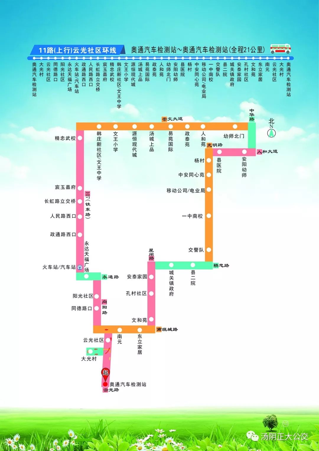 收藏汤阴公交线路图再也不怕找不到路了