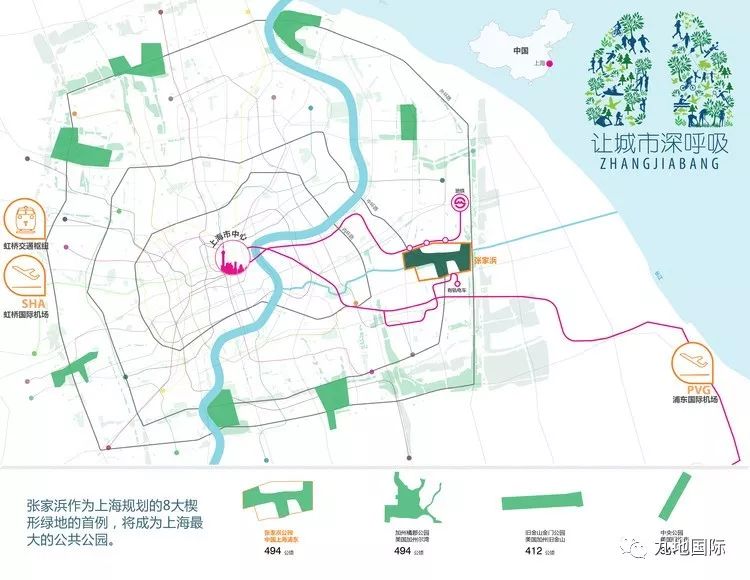 河湖景观 | sasaki 公布上海张家浜楔形绿地城市设计及景观概念规划