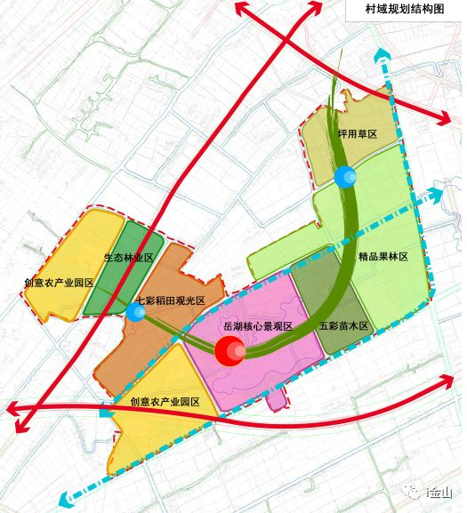 莲锡书院岳湖景观金山这个村庄的2035规划有点牛