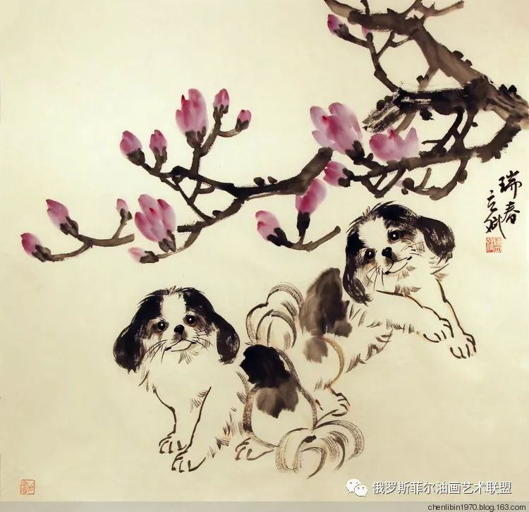 中国画家陈立斌小动物国画系列作品欣赏