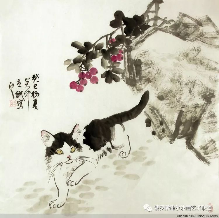 中国画家陈立斌小动物国画系列作品欣赏