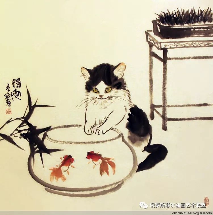中国画家陈立斌小动物国画系列作品欣赏