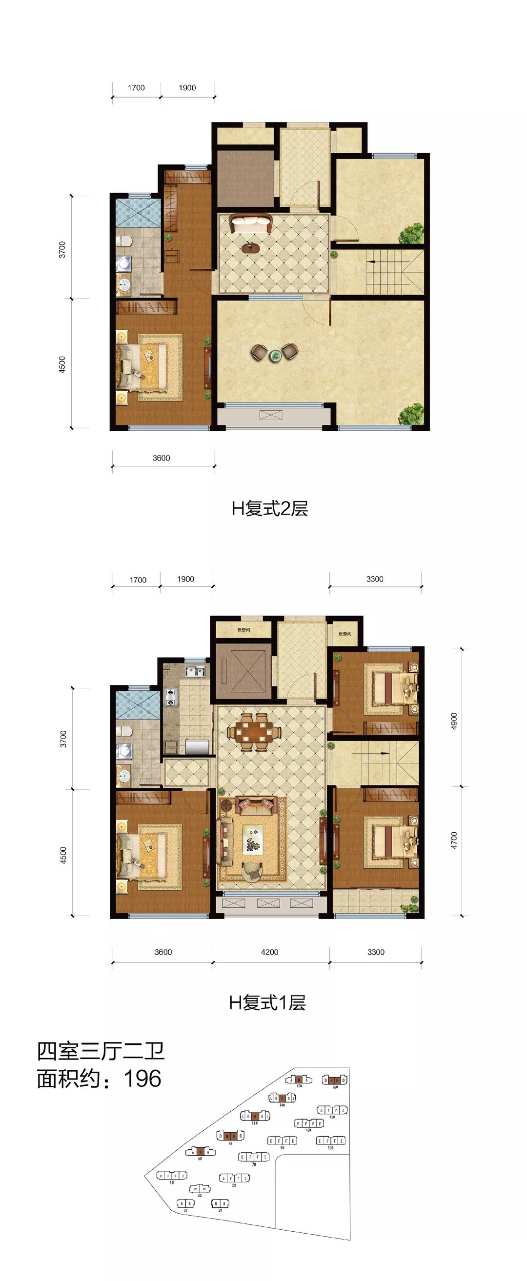 民生绿城百合新城锦兰园顶跃户型建面150244平院望成真