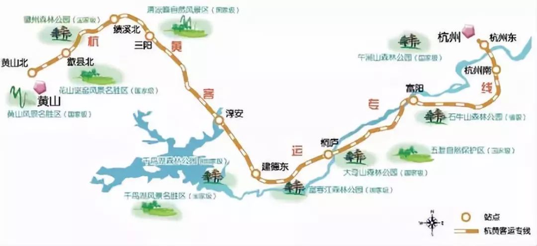 铁路,又名杭黄客运专线,东起浙江省杭州市,向西经杭州市萧山区,富阳市