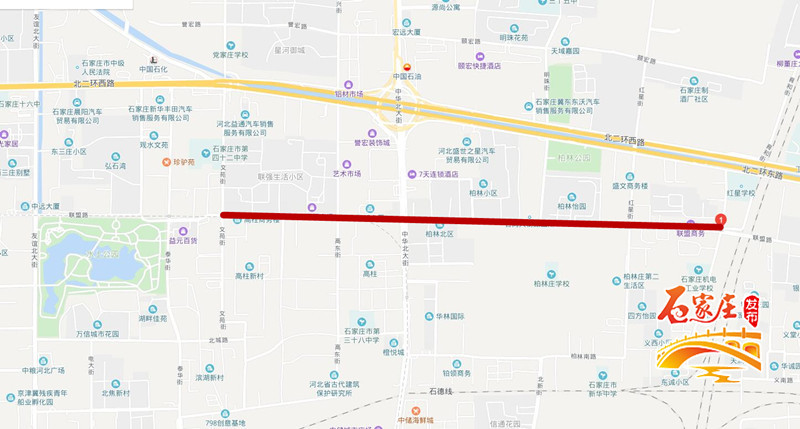 联盟路文苑街至农机街段围挡施工!石家庄公交17路等10