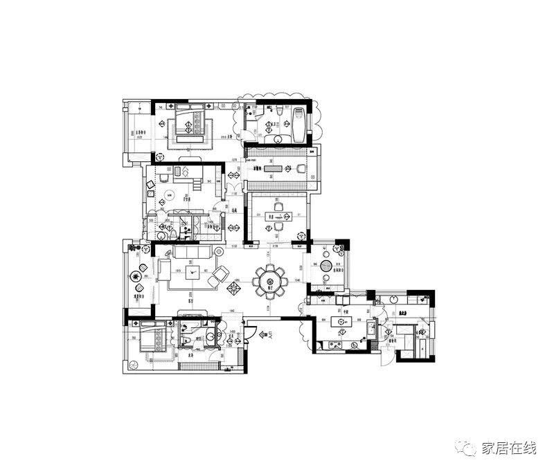 面积:245 设计师:邓海波 户型:四居 风格:新古典 楼盘:中海九号公馆