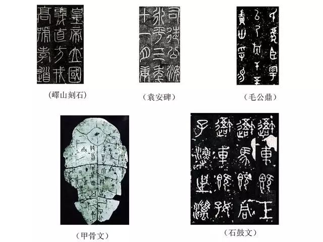 文字体系中战国的古玺文字,秦代的摹印篆,汉代的缪篆,殳篆,鸟虫篆