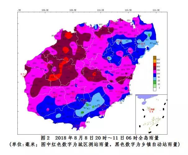 时～11日06时,海南全岛共有156个乡镇雨量超过100毫米,昌江,白沙,琼中