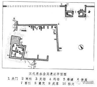 甘肃省金塔县汉代肩水金关考古平面图 吴礽骧《河西汉塞调查与研究