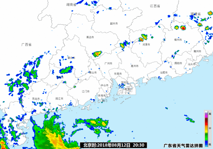 珠江三角洲和粤西市县强降水