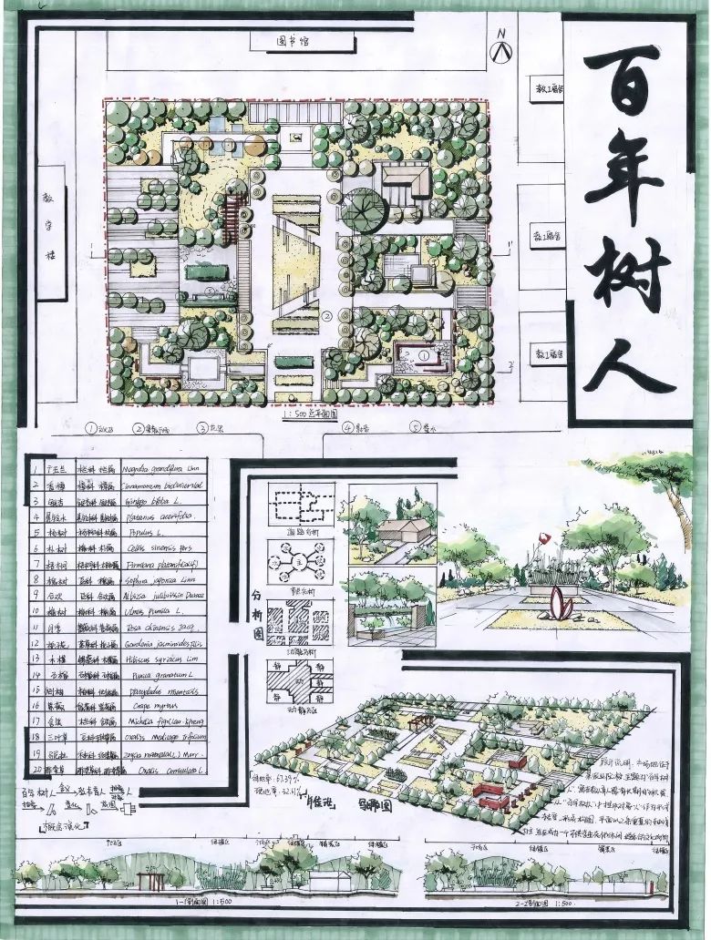 学员通过不同绿地类型不同场地尺度的真题练习,在满足快题要求的基础