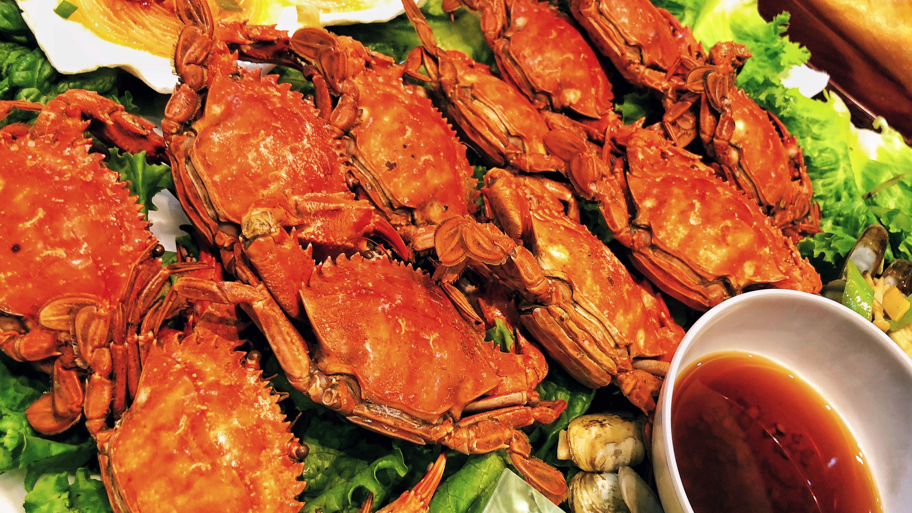 在山东吃海鲜有多实惠:这一大桌海鲜宴人均80元