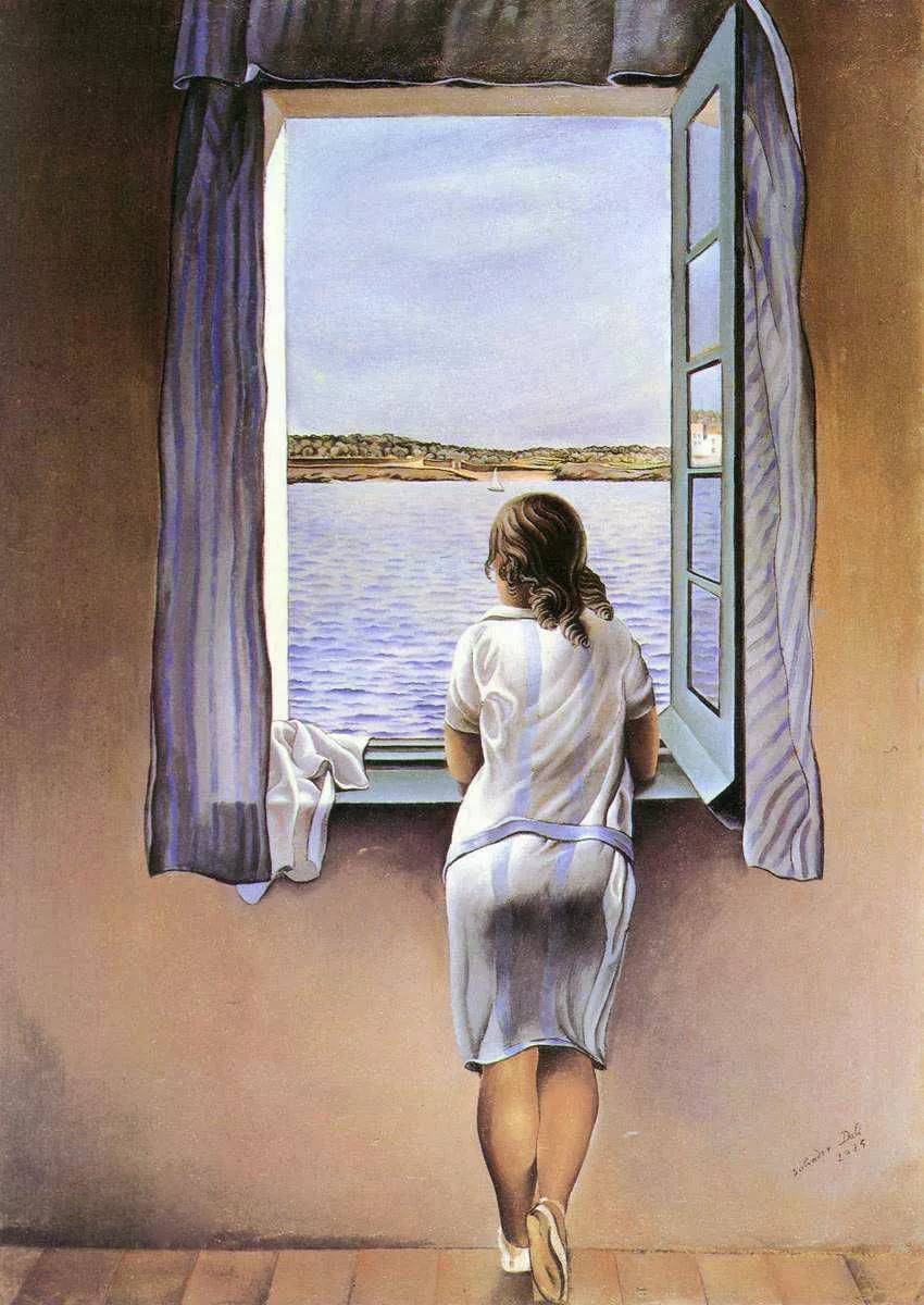 每天看懂一幅名画丨可能有危险的达利,《站在窗边的女孩》