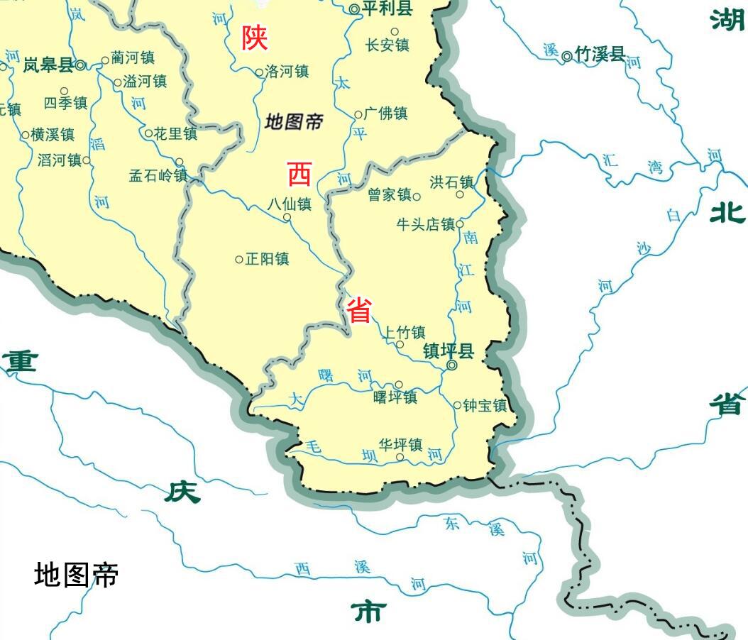 安康市镇坪县,位于陕西重庆湖北交界,三国时魏蜀吴边境