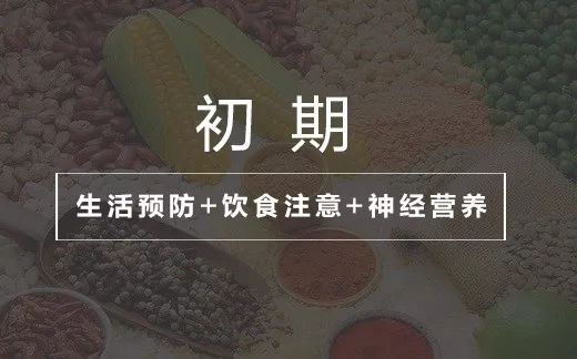 1. 初期:生活预防 饮食注意 神经营养