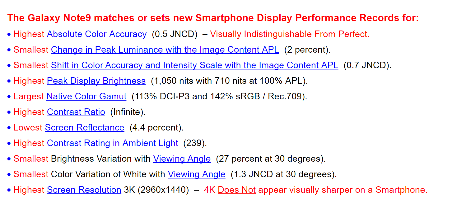 秒杀S9!三星Note9屏幕测试结果出炉:共破11项