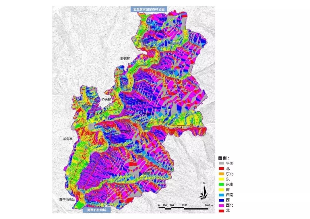 坡向分析▲水文分析▲视域分析▲规划理念▲功能分区▲总平面图