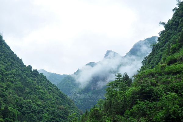 从桑植县城前往八大公山天平山,澧水一路随行,水绿如蓝,沿途大多是