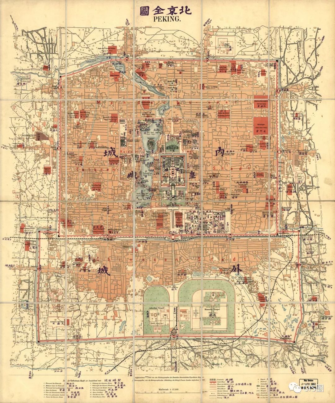 制作于1900-1901年间的北京全图