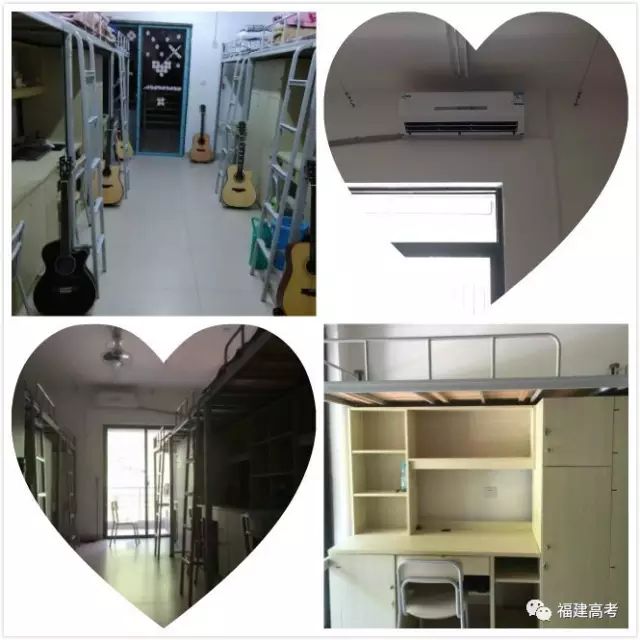 福州理工学院宿舍为4-6人间,上铺下桌,配备独立卫生间,独立阳台,电脑