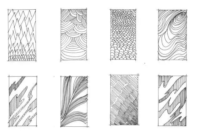 不同排线形成不同的肌理效果
