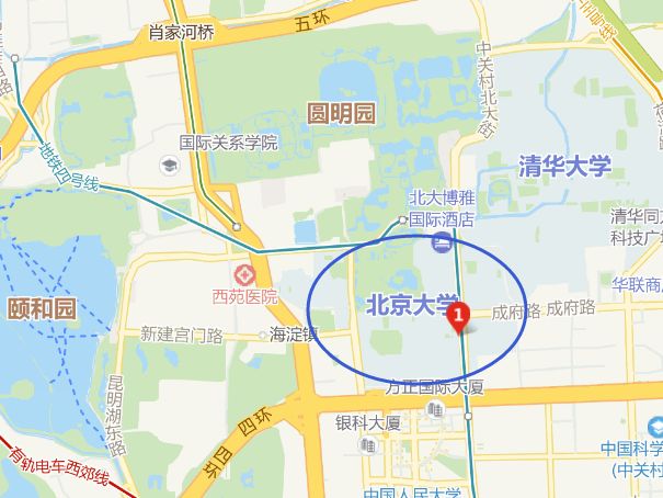 位置就在地铁4号线北京大学东门站a口西北 北大校园 北与圆明园毗邻图片