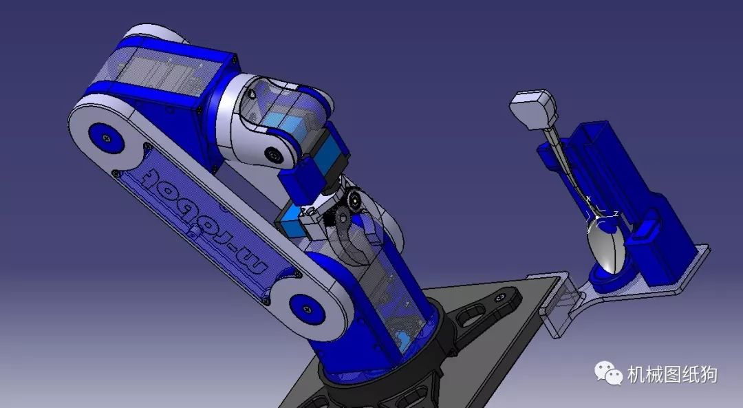 【机器人】简易6 dof机械臂v0.7.4模型3d图纸 catia设计 附stp格式