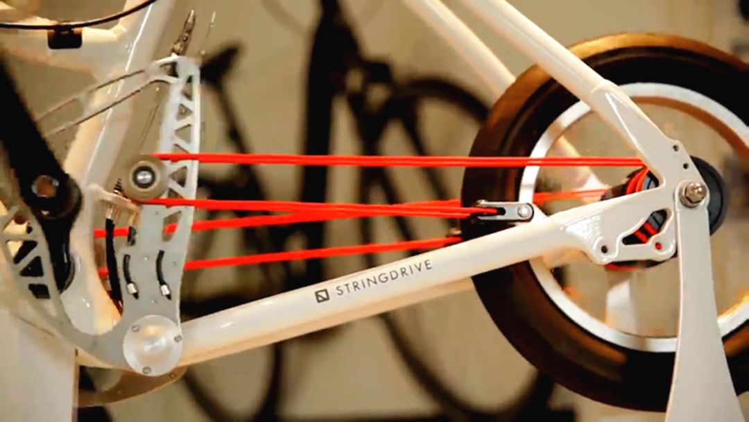 没有链条,只靠一根绳子传动的自行车!它是怎么做到的?