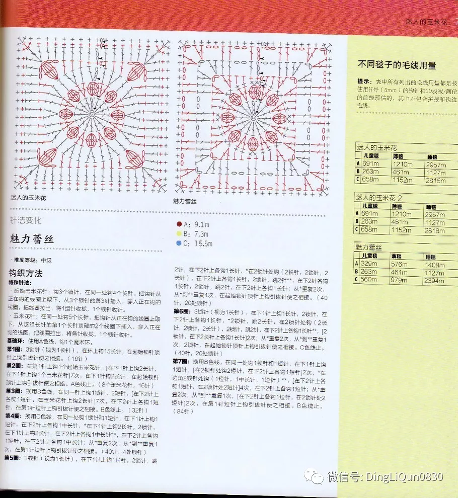 【钩编图解】100种祖母方格花样图案技能及图解