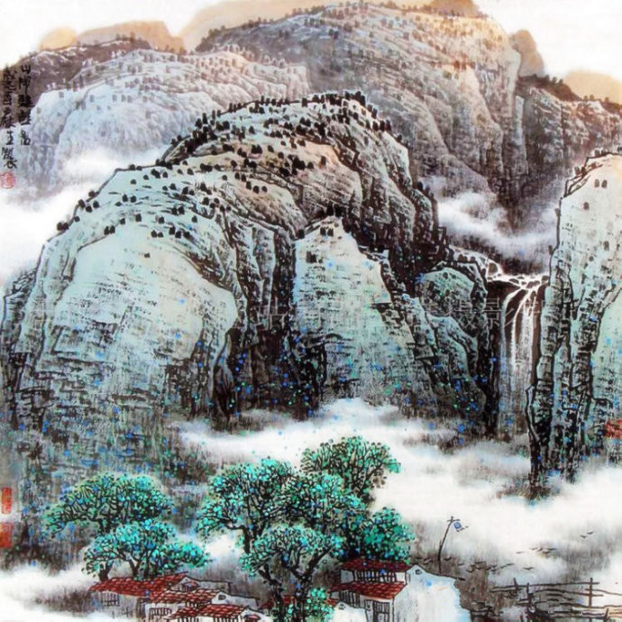 墨彩交织 -- 一代宗师李可染高足张步山水画作品欣赏
